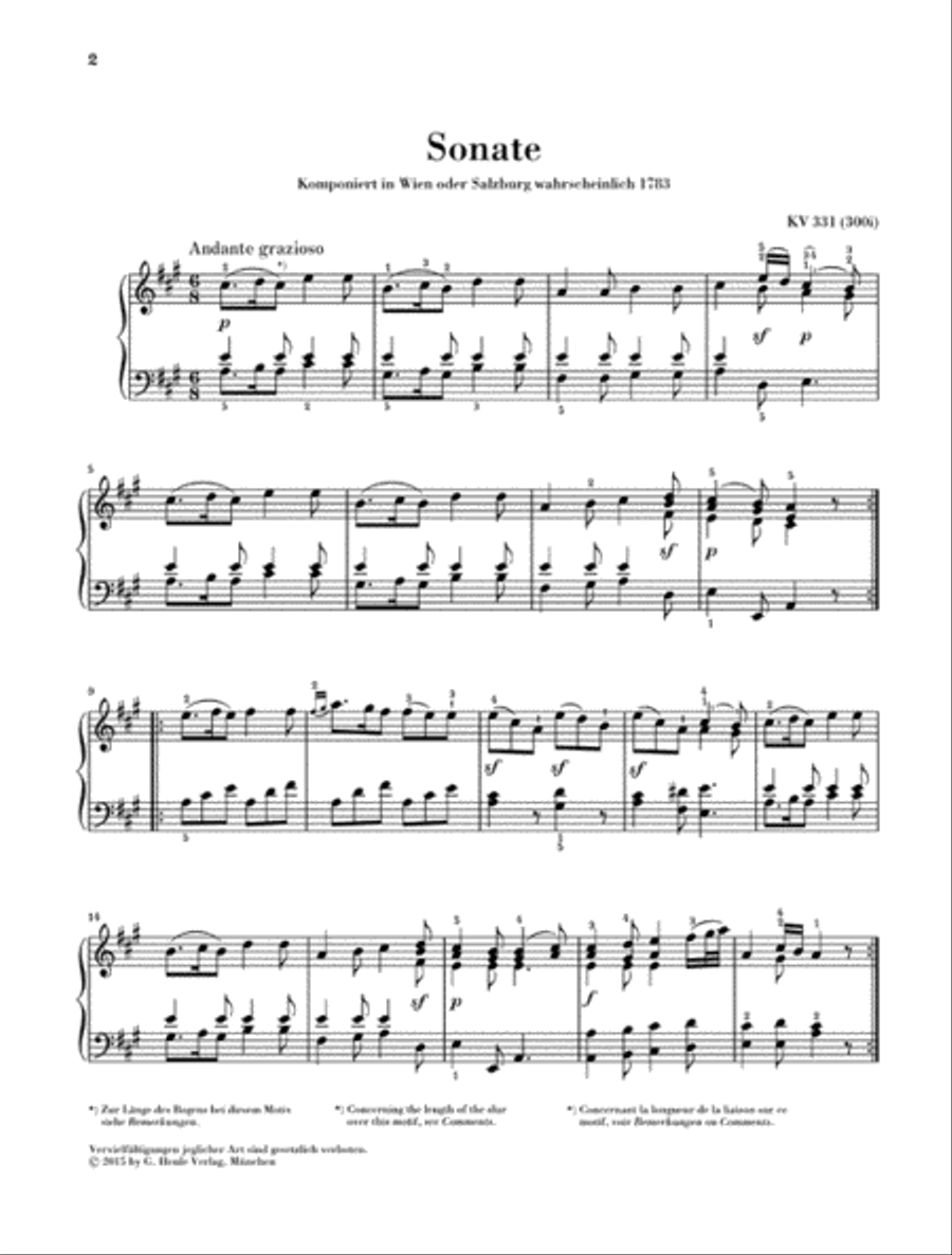 Piano Sonata in A Major K331 (300i) (with Alla Turca) Piano Solo scores gallery preview page 2