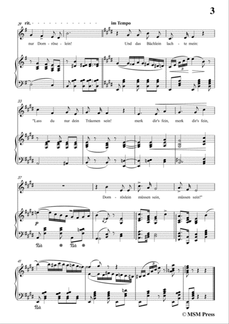 Schumann-Röselein,Röselein,in E Major,for Voice and Piano Voice Solo scores gallery preview page 5