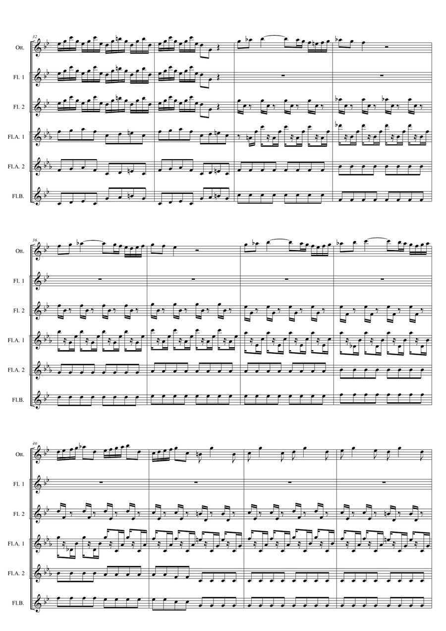 Flute Concerto n. 2 in G minor 'La Notte' - Flute Choir Flute Choir scores gallery preview page 6