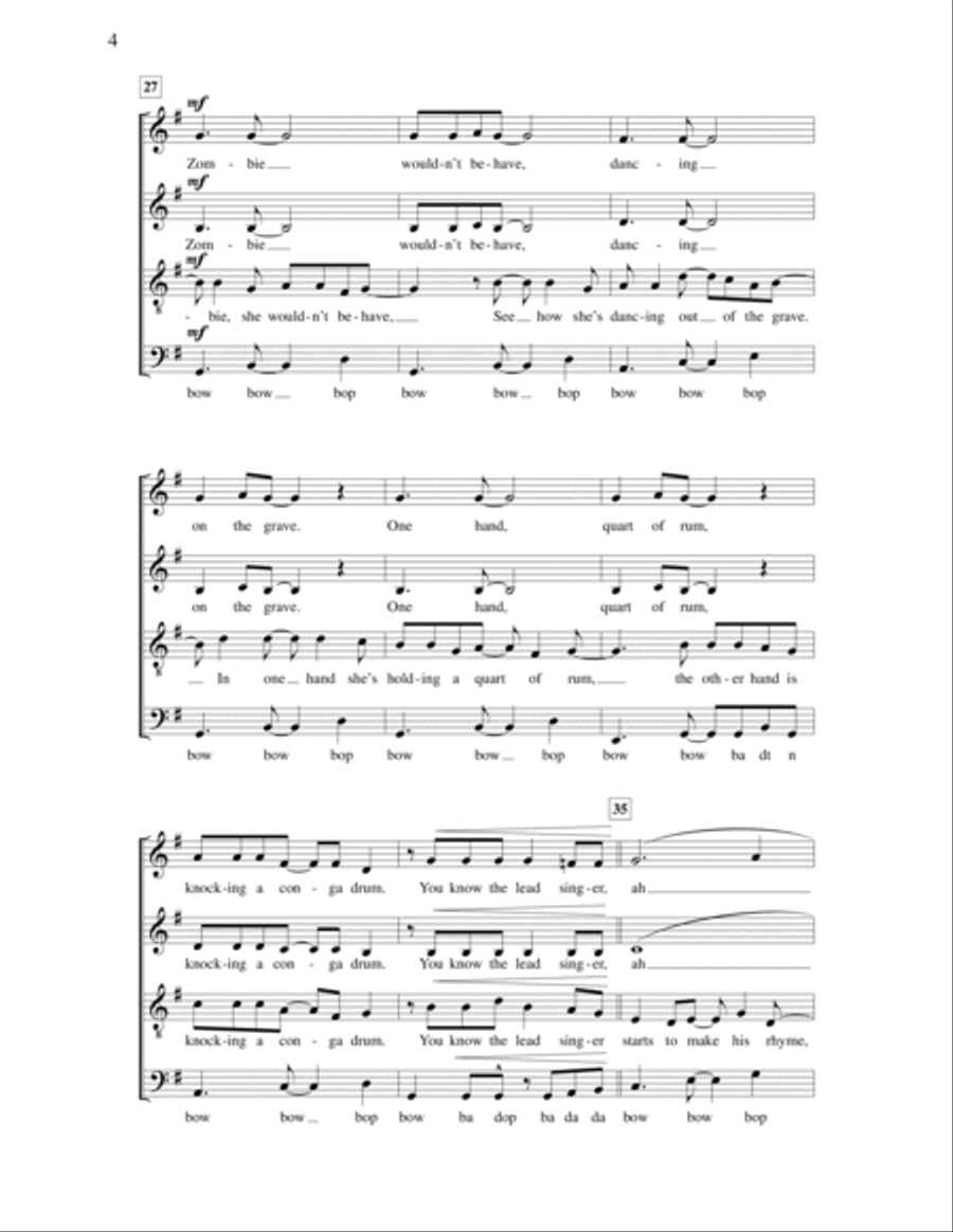 Zombie Jamboree Zombie Jamboree 4-Part scores gallery preview page 4
