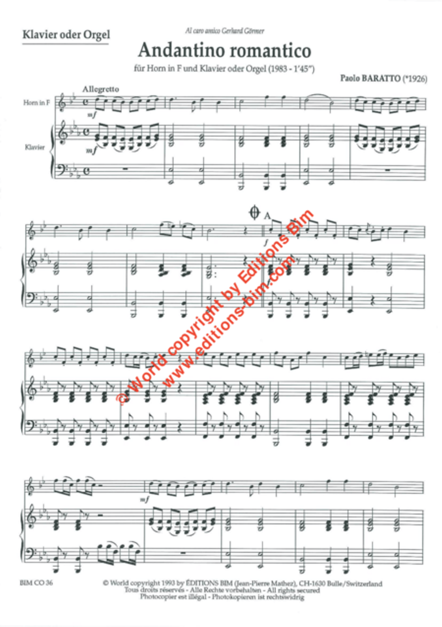 Andantino romantico Horn scores gallery preview page 2