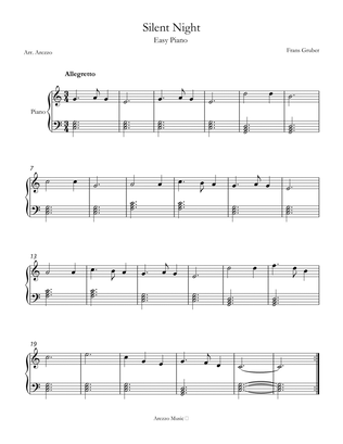 silent night carol easy piano sheet music