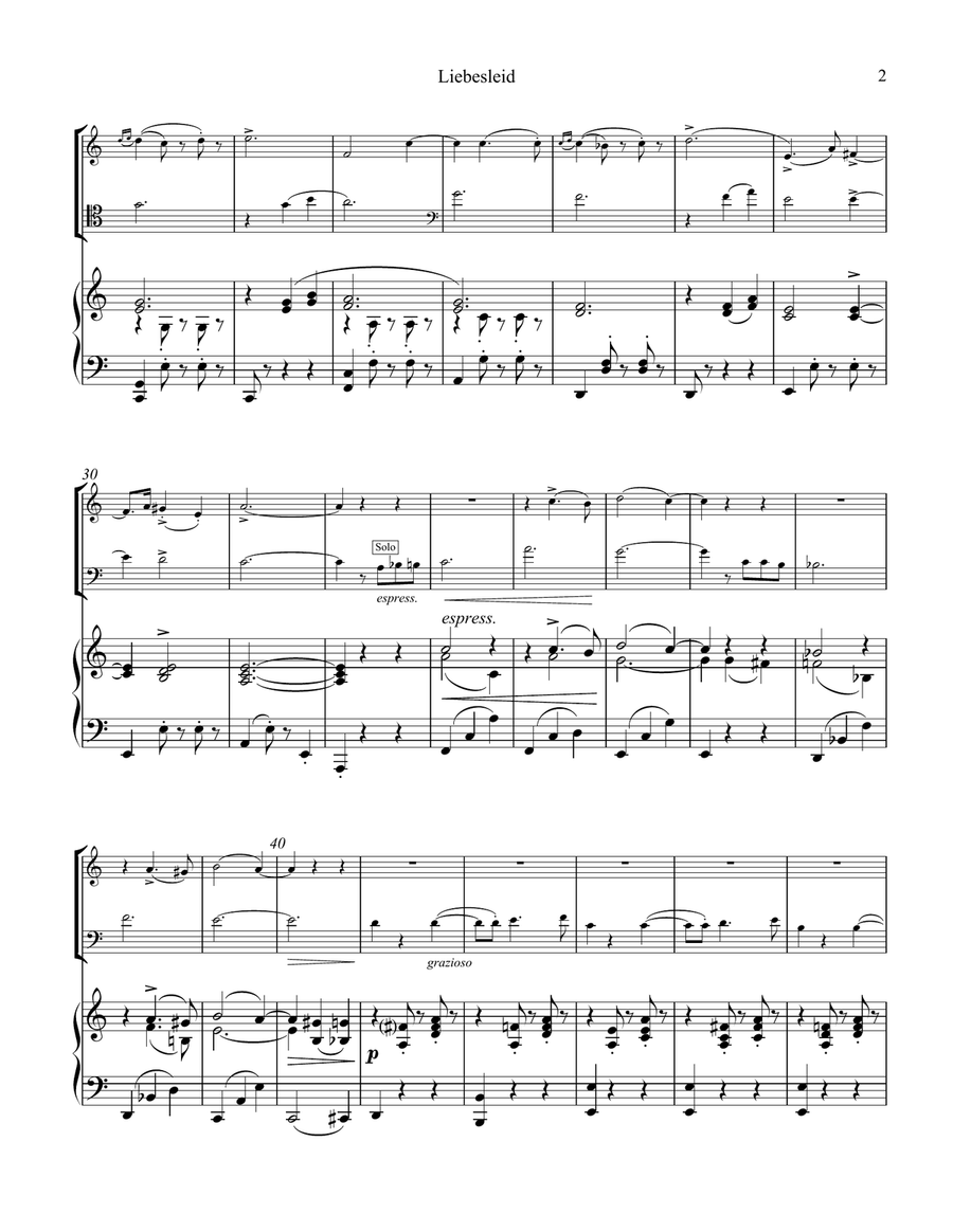 Liebesleid for piano trio Piano Trio scores gallery preview page 3