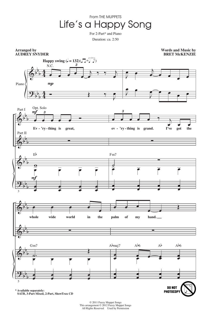 Life's A Happy Song 2-Part scores gallery preview page 1