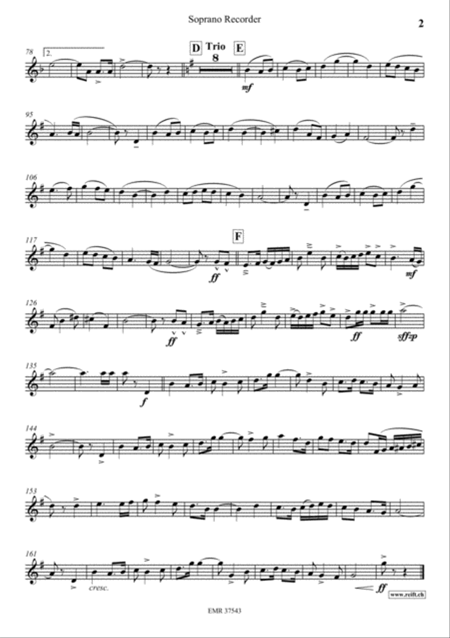 Celebration March Soprano Recorder scores gallery preview page 3