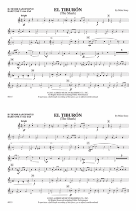 El Tiburón: Bb Tenor Saxophone/Bartione Treble Clef