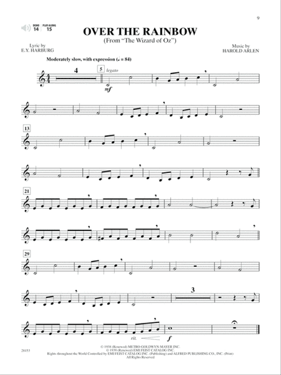 Easy Popular Movie Instrumental Solos Trumpet Solo scores gallery preview page 3