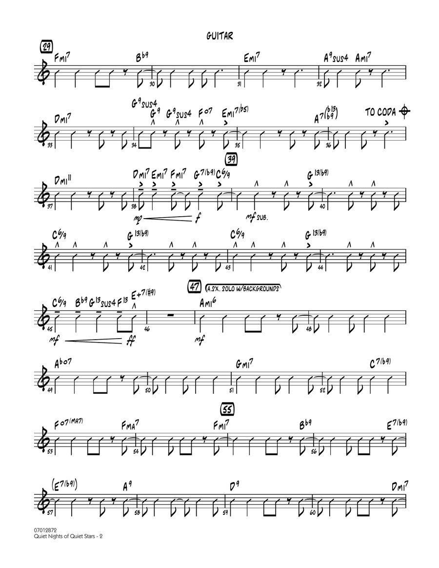 Quiet Nights of Quiet Stars (Corcovado) - Guitar Jazz Ensemble scores gallery preview page 2