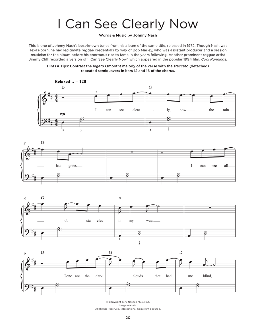 I Can See Clearly Now Easy Piano scores gallery preview page 1