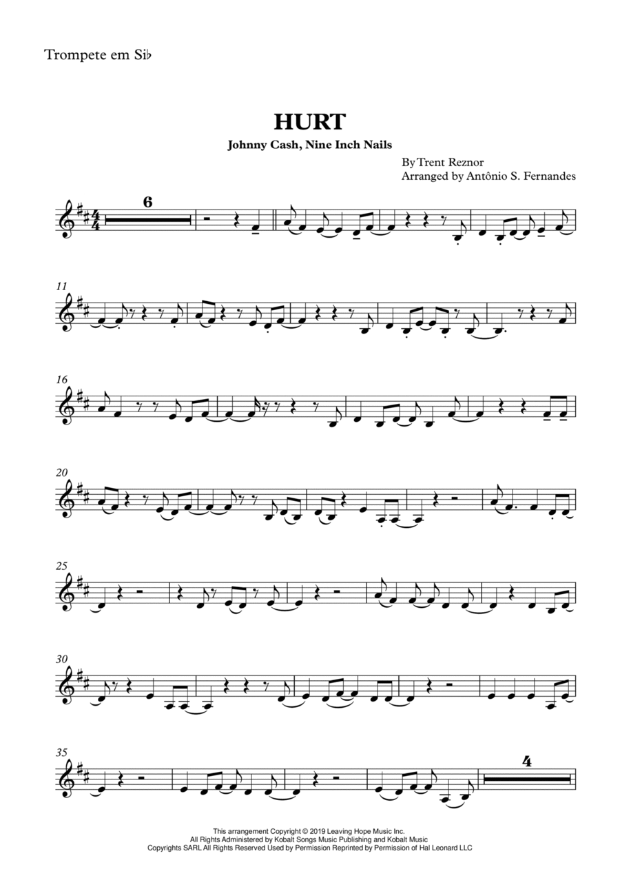 Hurt Trumpet Solo scores gallery preview page 1