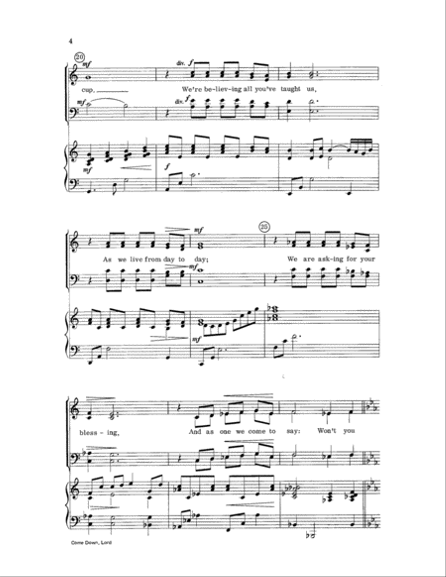 Come Down, Lord Come Down, Lord 4-Part scores gallery preview page 4