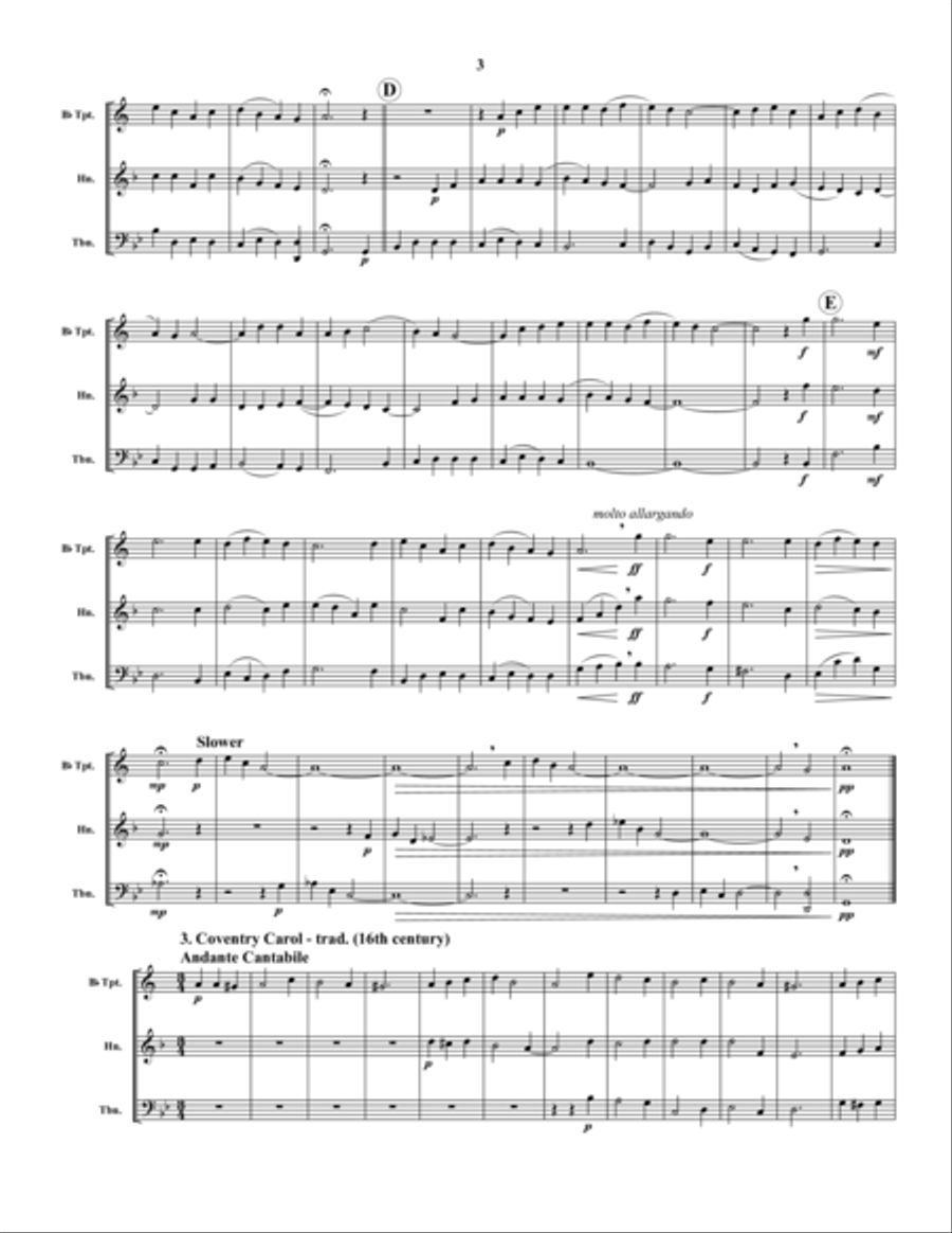 Ten Christmas Trios Brass Trio scores gallery preview page 3