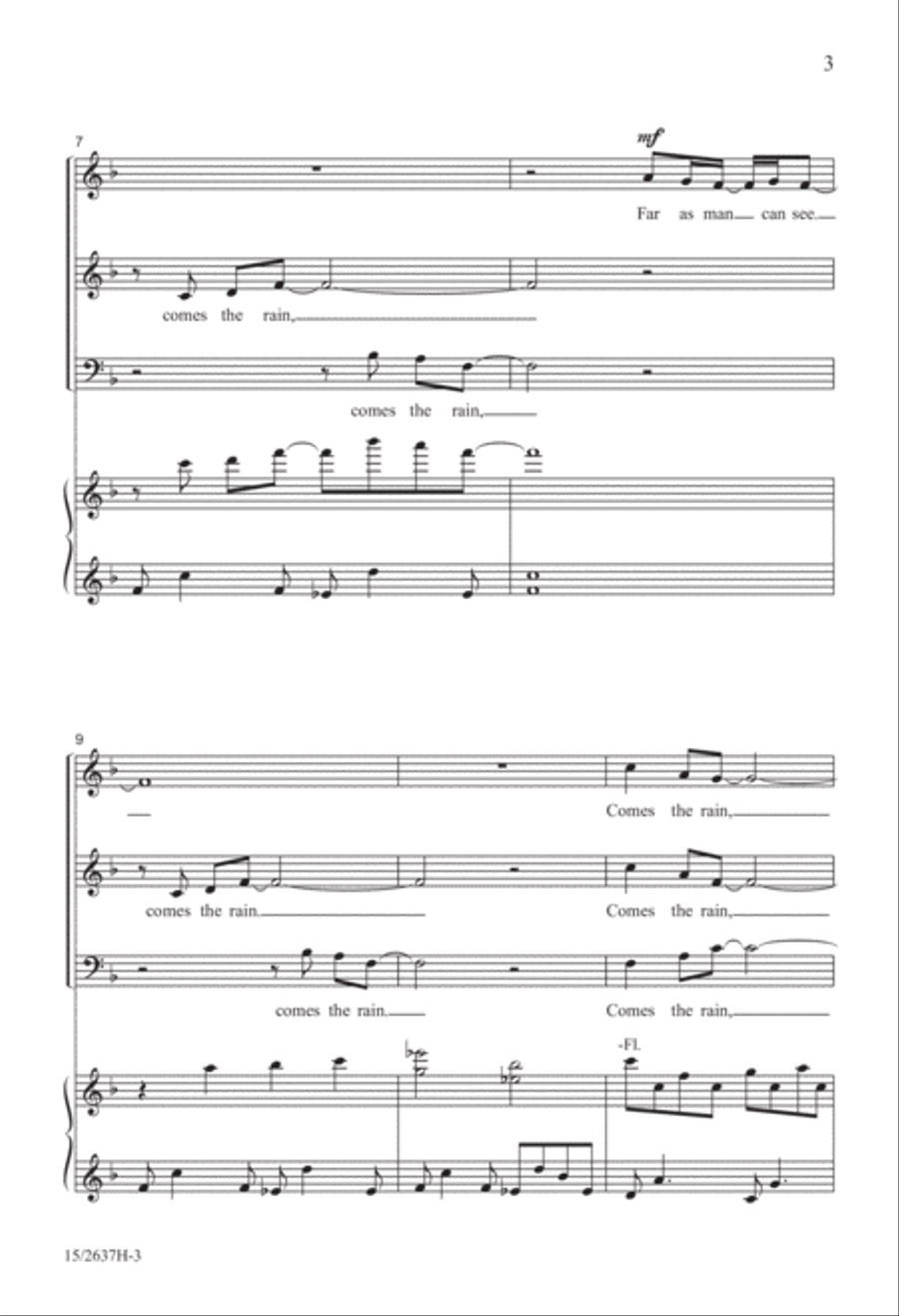 Comes the Rain With Me 3-Part scores gallery preview page 4