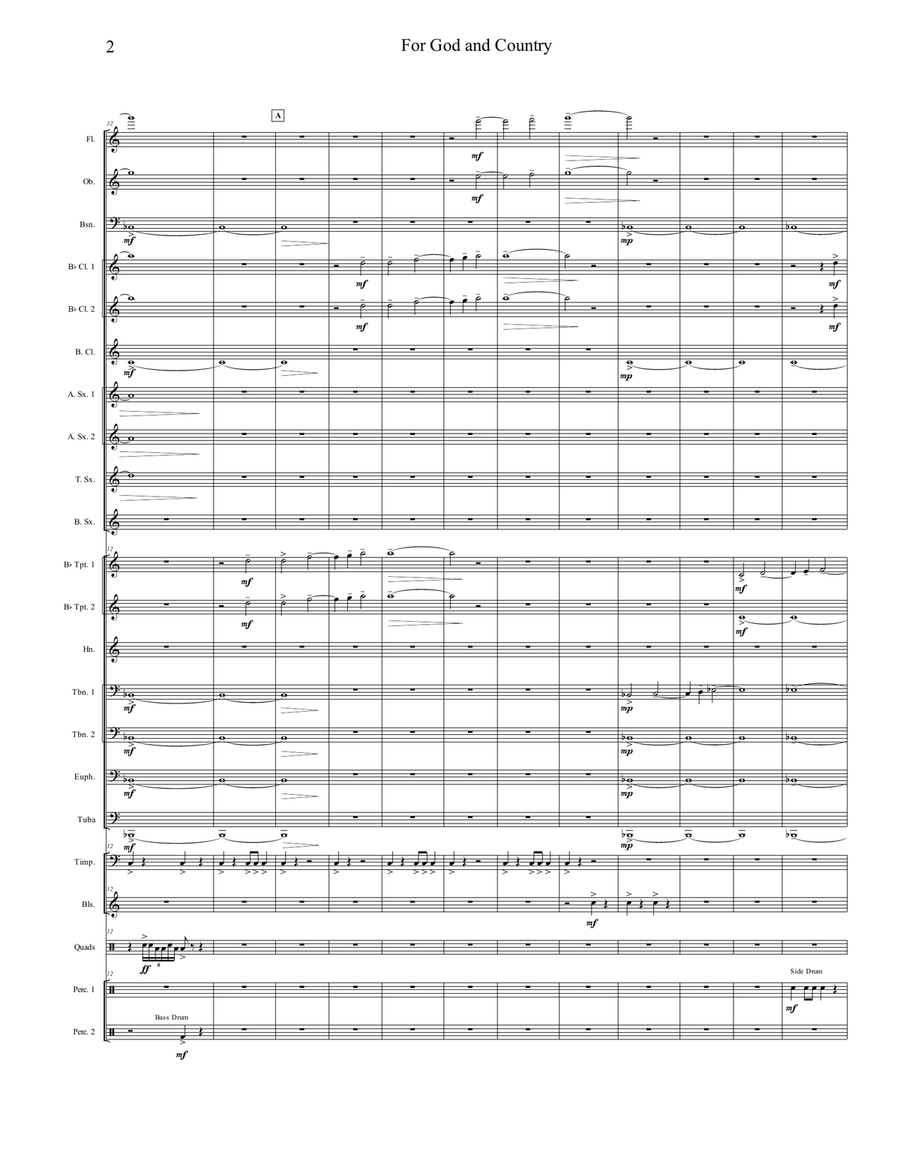 For God and Country (Score and Parts) Concert Band scores gallery preview page 5