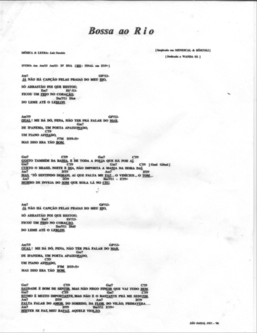 Bossa ao RIO: This is a typical Bossa Nova song. Percussion Ensemble scores gallery preview page 1