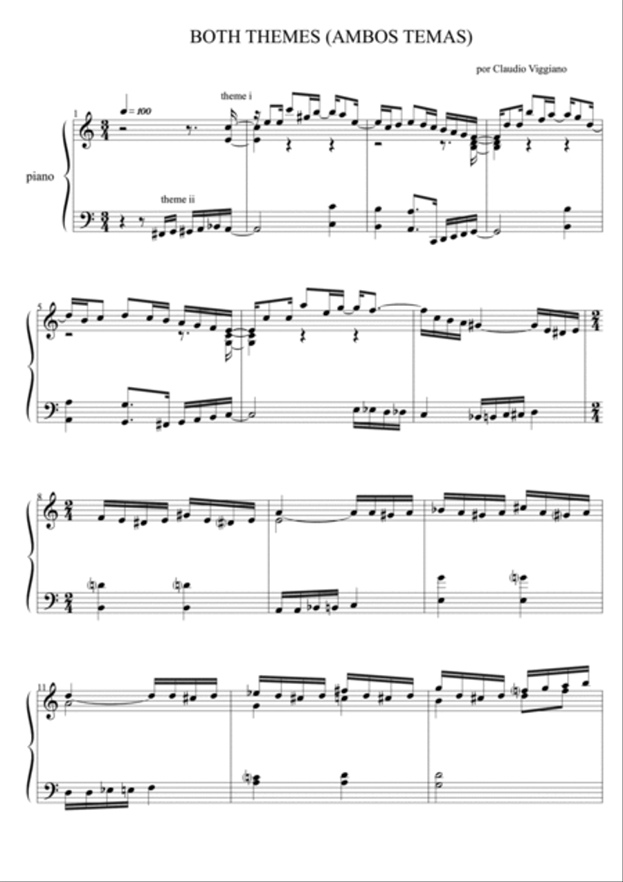 BOTH THEMES (AMBOS TEMAS) Piano Solo scores gallery preview page 2