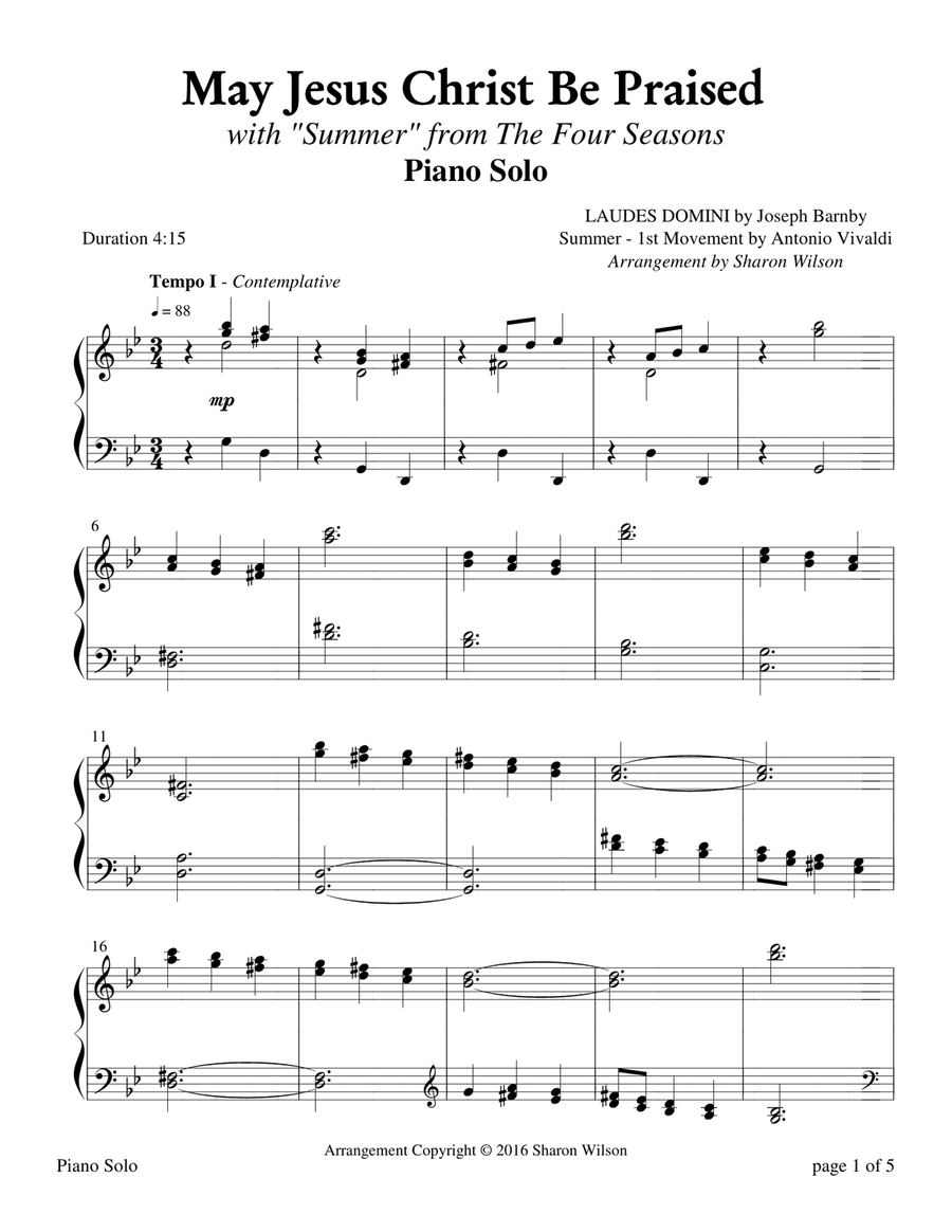 SUMMER - The Four Seasons Hymn Medleys Collection (3 Piano Solos) Piano Solo scores gallery preview page 5