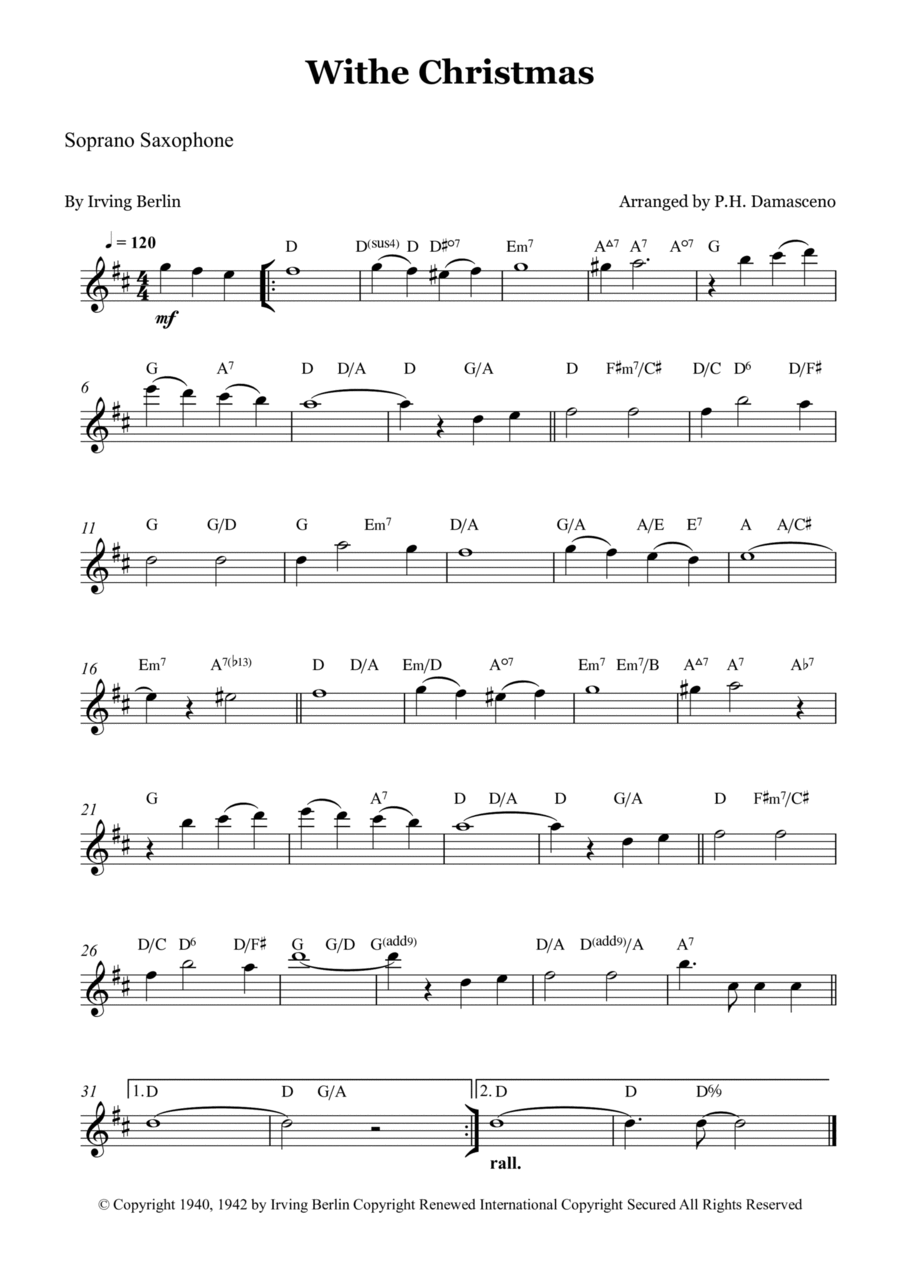 White Christmas Soprano Saxophone scores gallery preview page 1