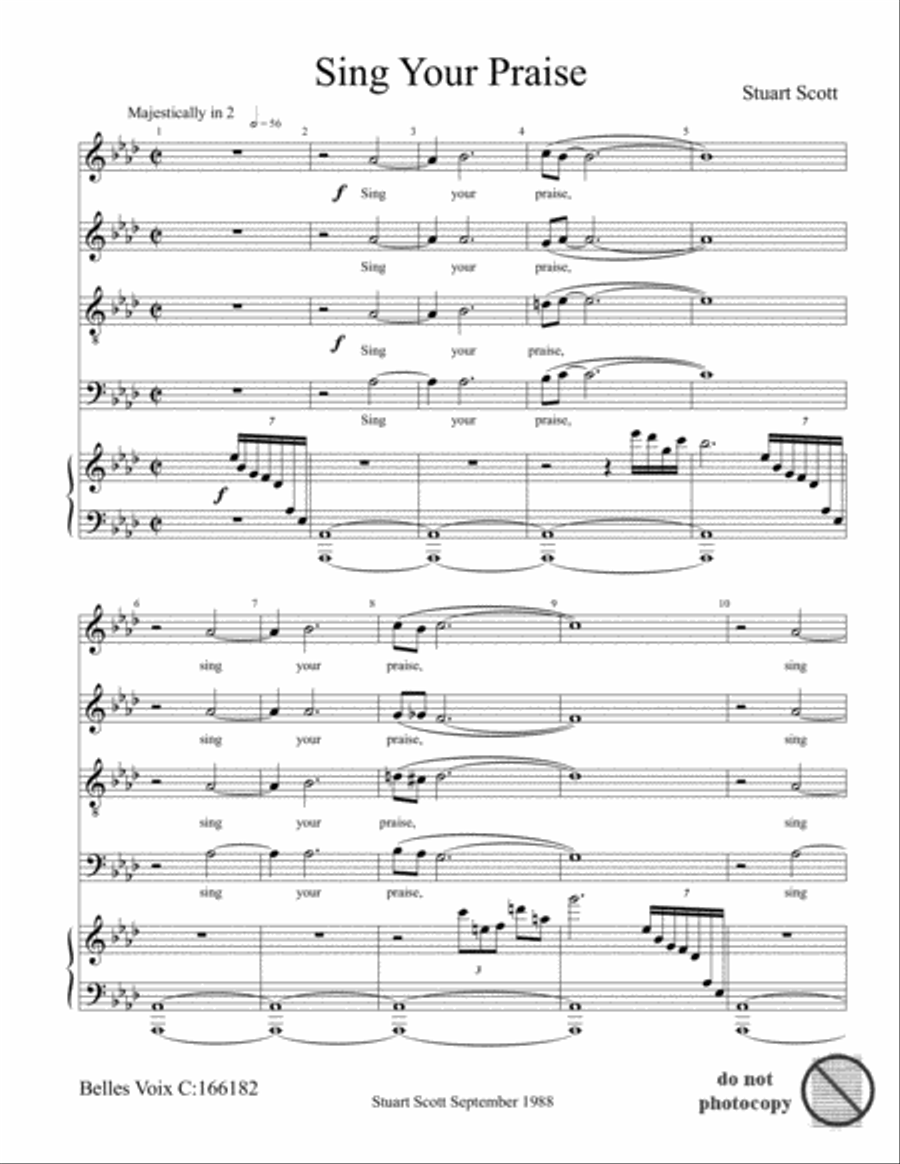 Sing Your Praise 4-Part scores gallery preview page 1