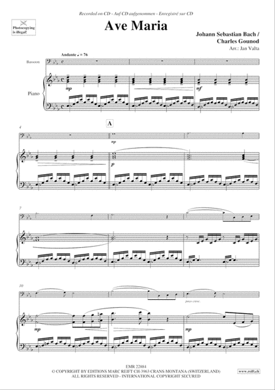 Ave Maria Bassoon Solo scores gallery preview page 4