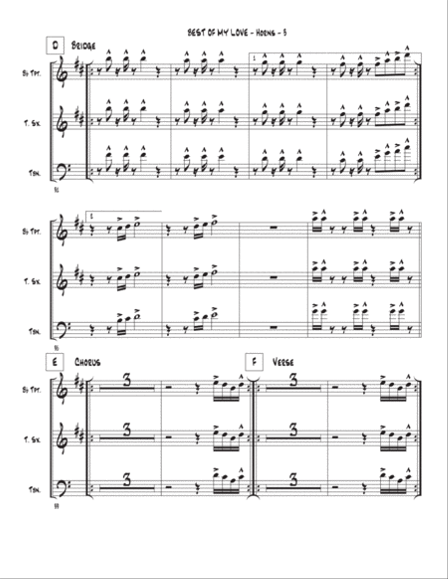 Best Of My Love Best Of My Love Tenor Saxophone scores gallery preview page 3