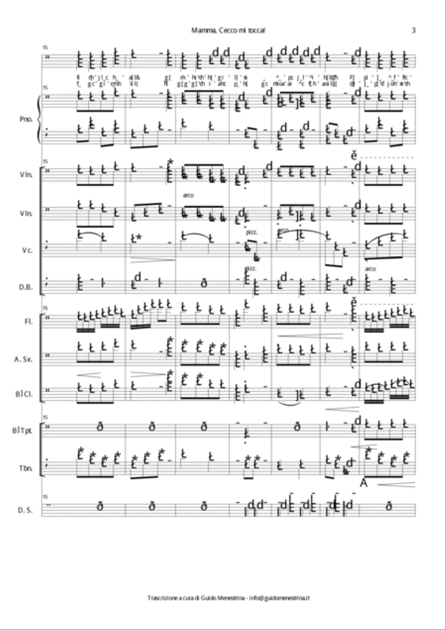 Michele Orselli - Mamma, Cecco mi tocca (1929) Large Ensemble scores gallery preview page 4