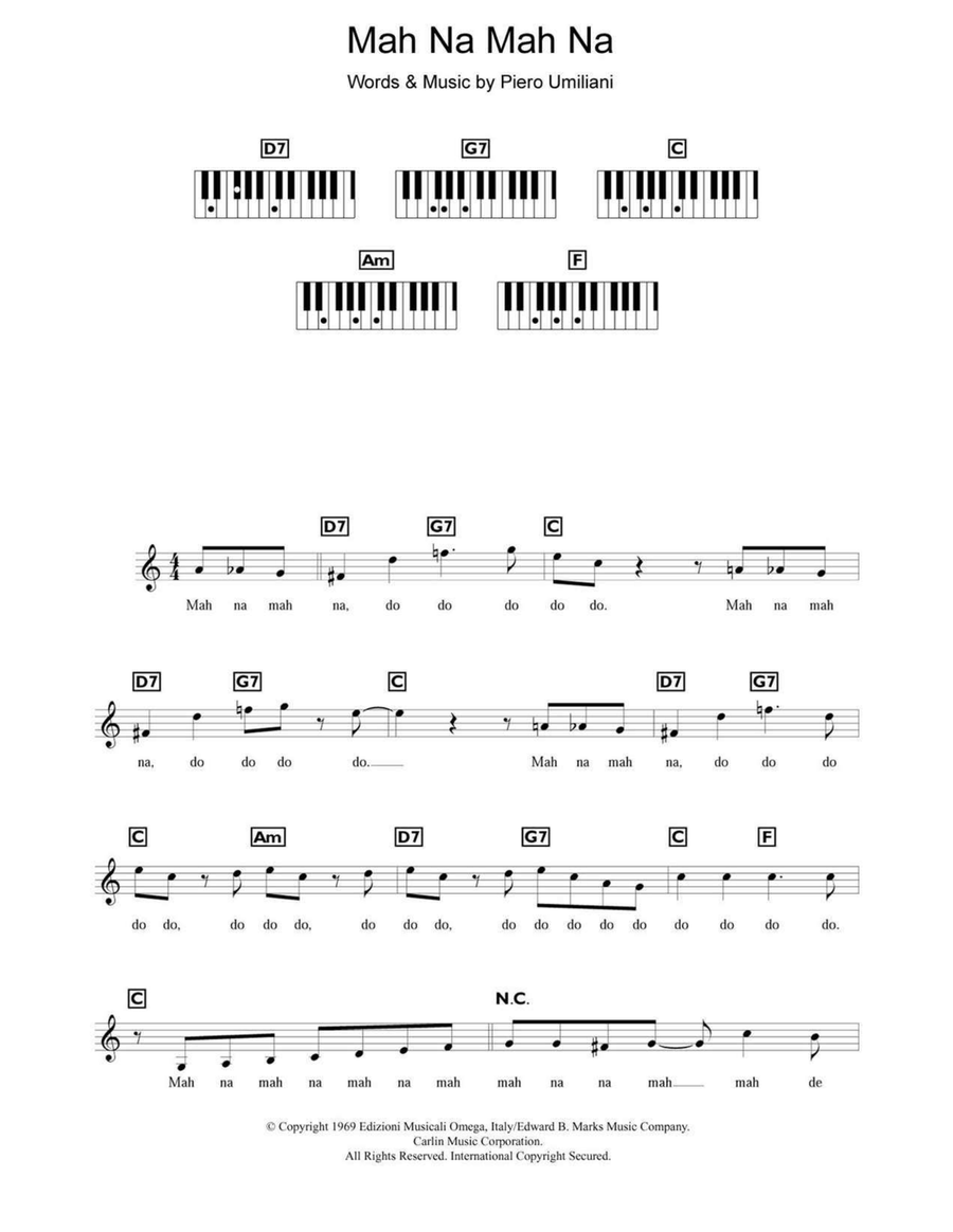 Mah Na Mah Na Mah Na Mah Na Piano scores gallery preview page 1