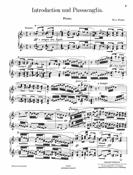 Introduction und Passacaglia fur Orgel