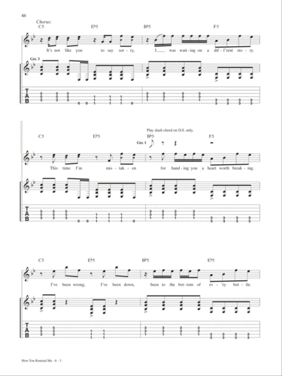How You Remind Me Guitar Tablature scores gallery preview page 3