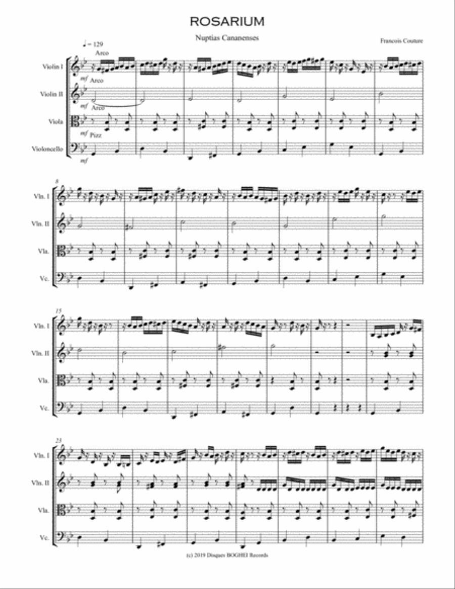 ROSARIUM_Nuptias Cananenses String Quartet scores gallery preview page 1