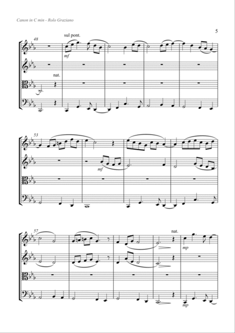 CANON IN C MIN String Quartet scores gallery preview page 5