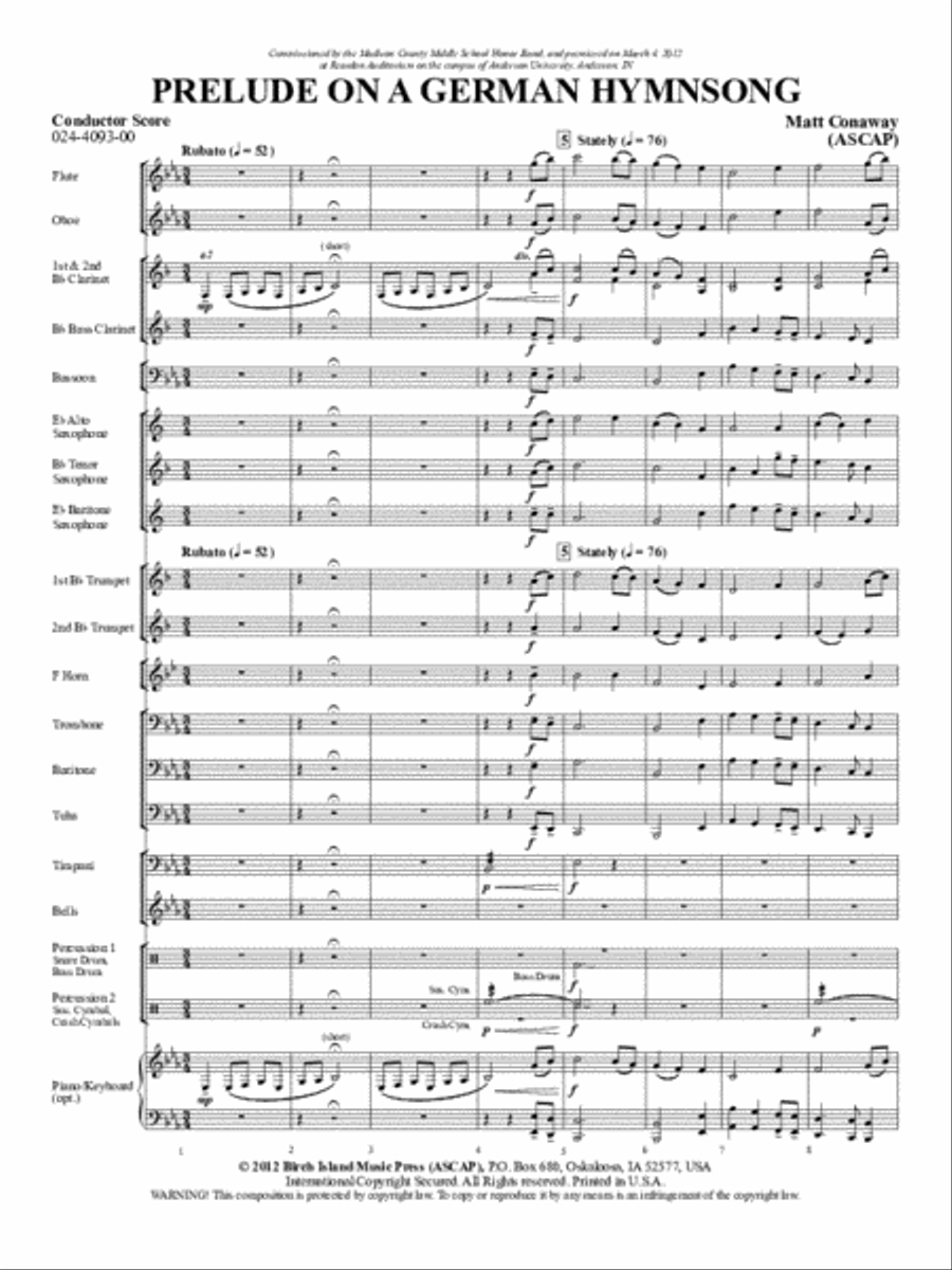 Prelude on a German Hymnsong Concert Band scores gallery preview page 2
