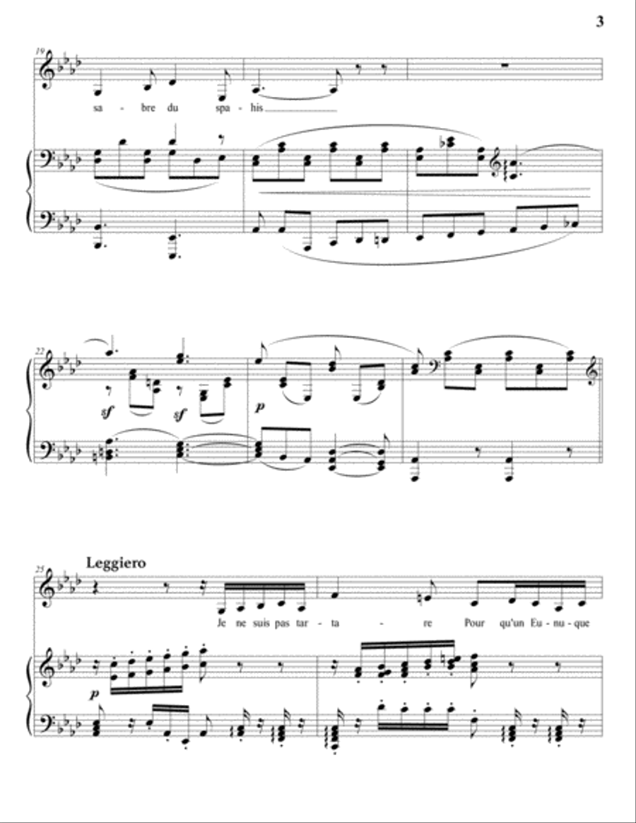 BERLIOZ: La captive (transposed to A-flat major) Voice scores gallery preview page 4