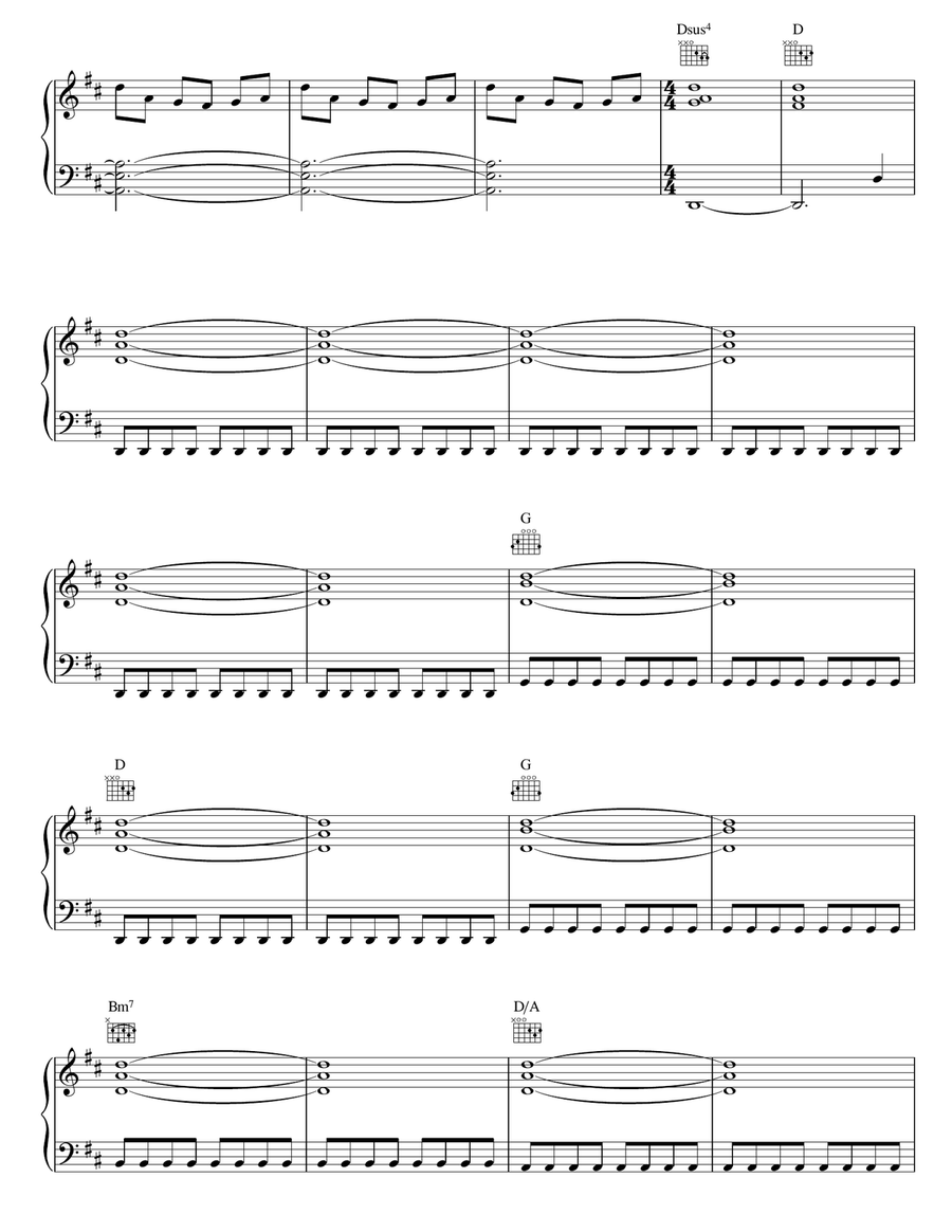 Where The Streets Have No Name Piano, Vocal, Guitar scores gallery preview page 2