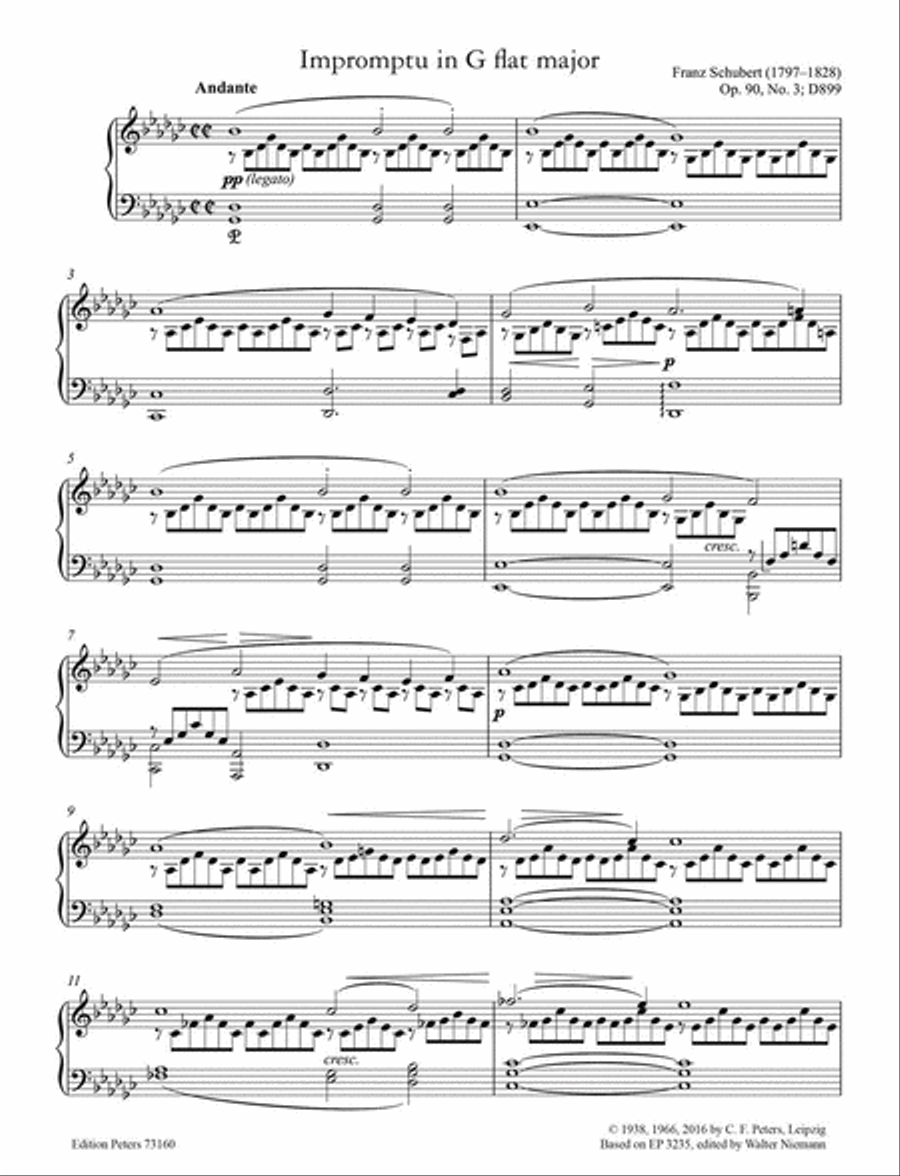 Impromptu in G flat D899 (Op. 90) No. 3 for Piano Piano scores gallery preview page 4