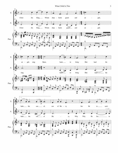 What Child Is This (for 2-part choir - (SA) image number null