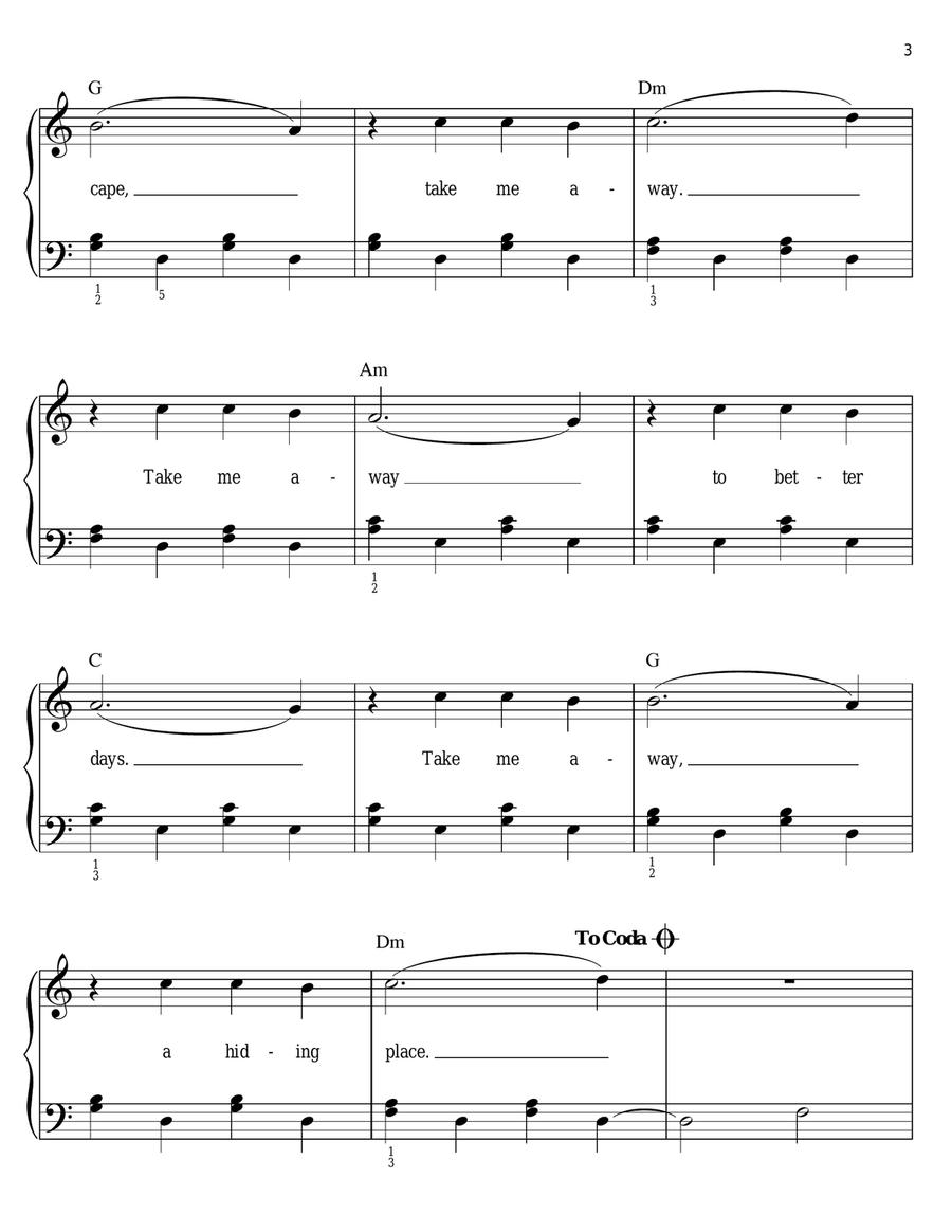 Pocketful Of Sunshine Easy Piano scores gallery preview page 3