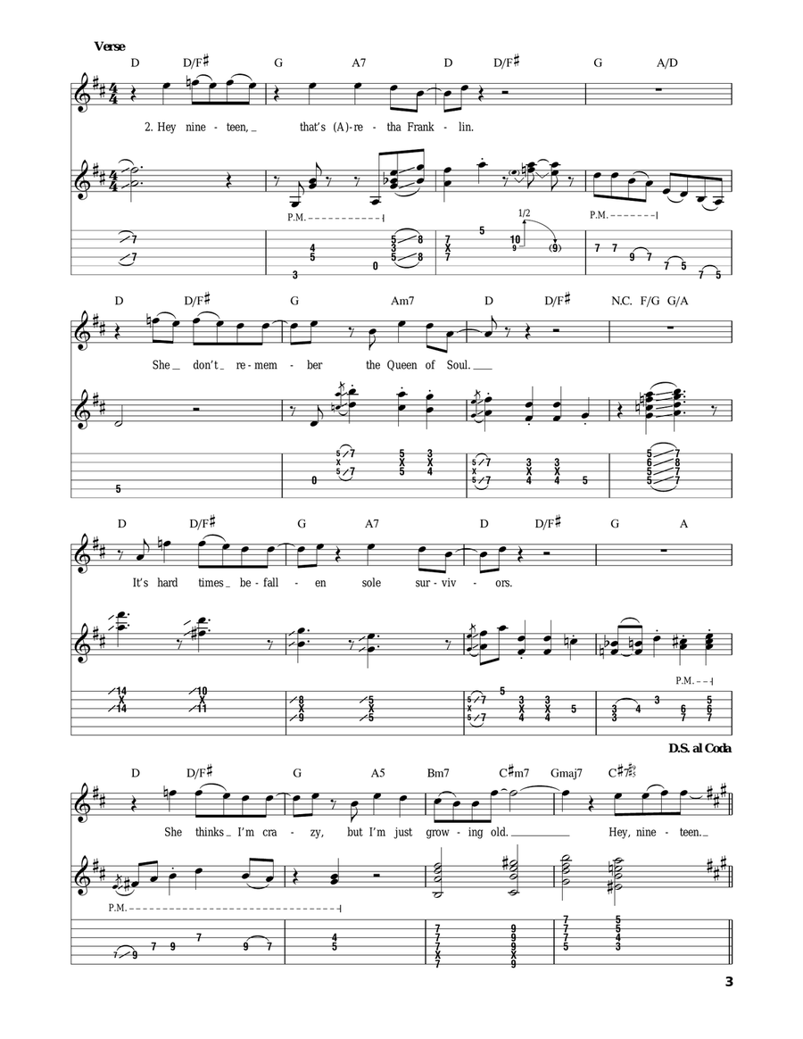 Hey Nineteen Acoustic Guitar scores gallery preview page 3