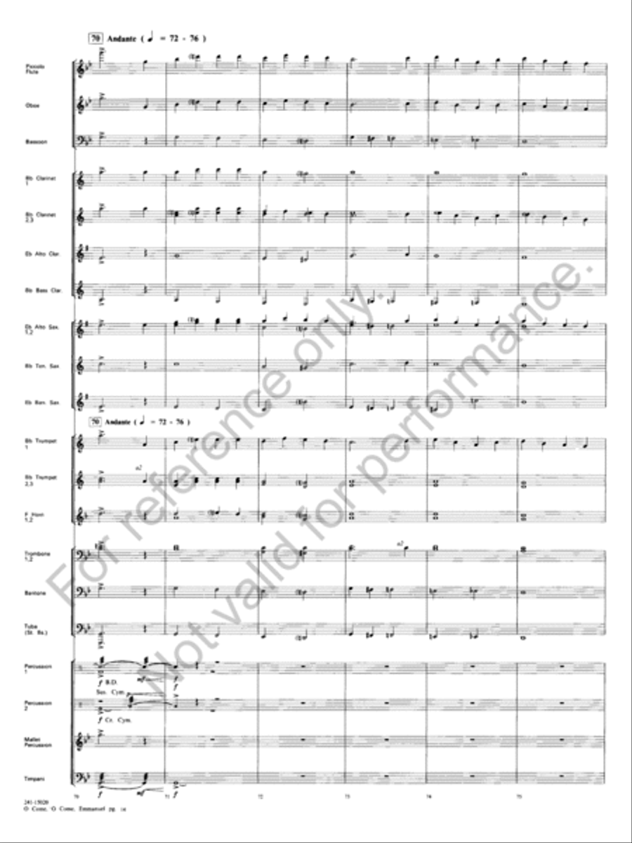 O Come, O Come, Emmanuel Concert Band scores gallery preview page 15