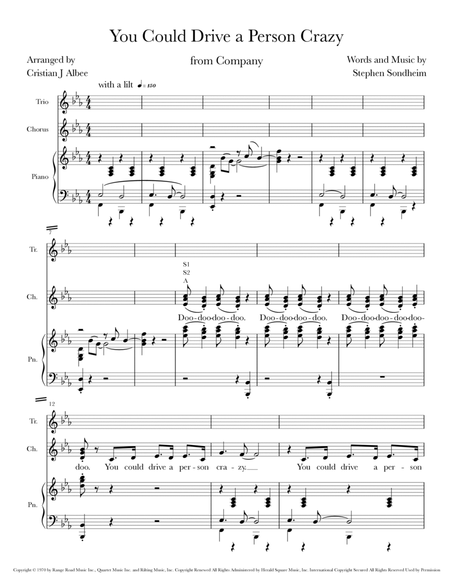 You Could Drive A Person Crazy SSA scores gallery preview page 1