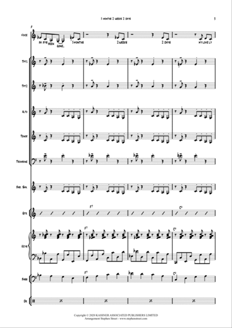 Five Months, Two Weeks, Two Days Jazz Ensemble scores gallery preview page 3