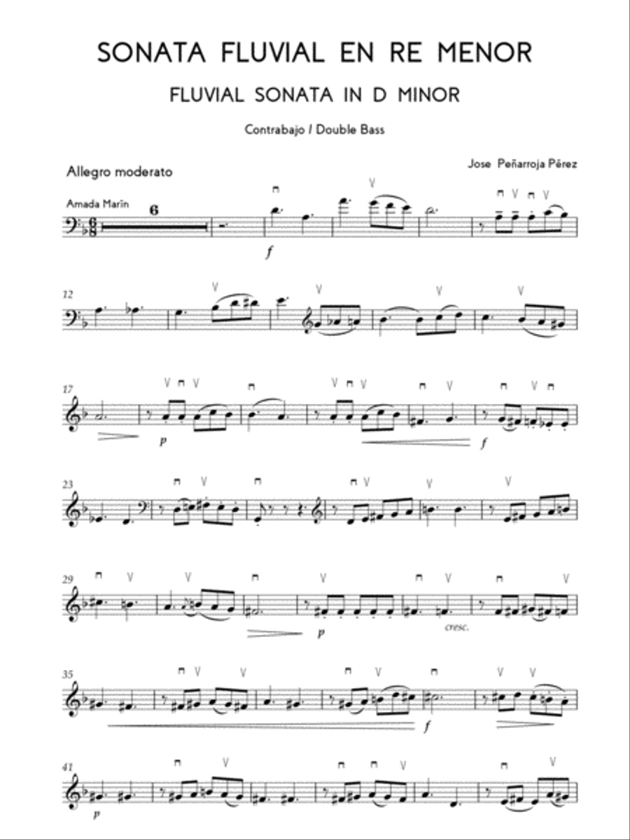 I Allegro Moderato from Fluvial Sonata Double Bass scores gallery preview page 2
