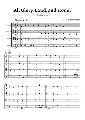 Book cover for All Glory, Laud, and Honor (for String Quartet) - Easter Hymn