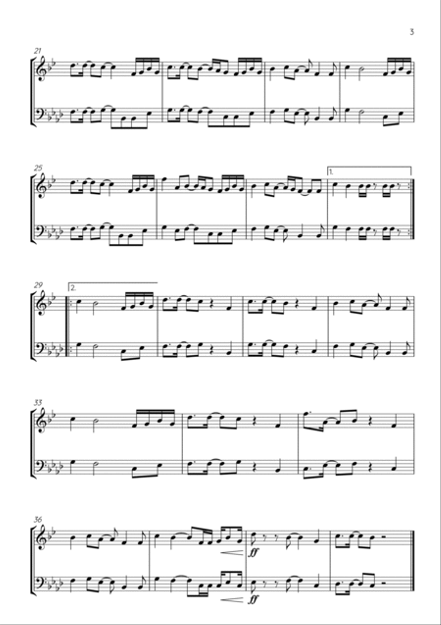 Never Gonna Give You Up Brass Duet scores gallery preview page 3