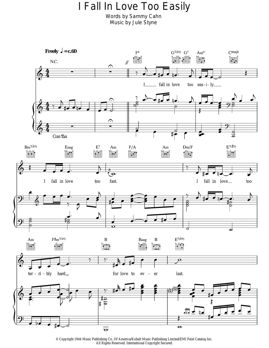 I Fall In Love Too Easily Guitar scores gallery preview page 1