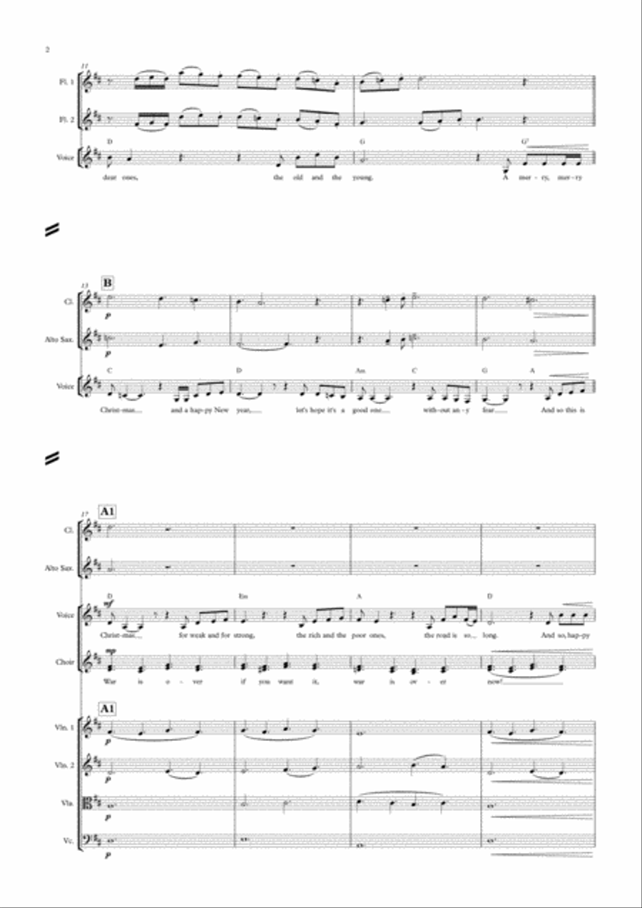 Happy Xmas (War Is Over) SSA scores gallery preview page 2