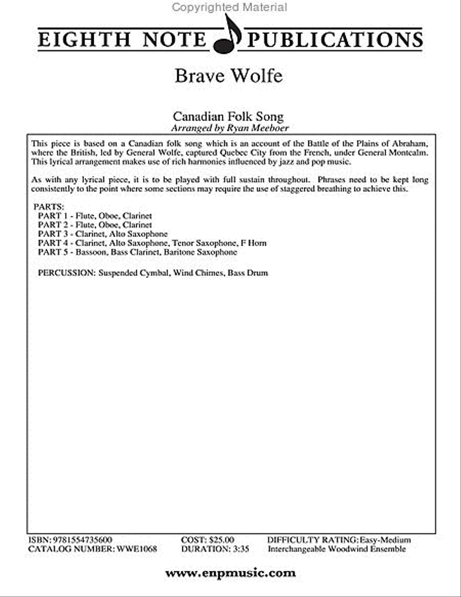 Brave Wolfe Woodwind Ensemble scores gallery preview page 2