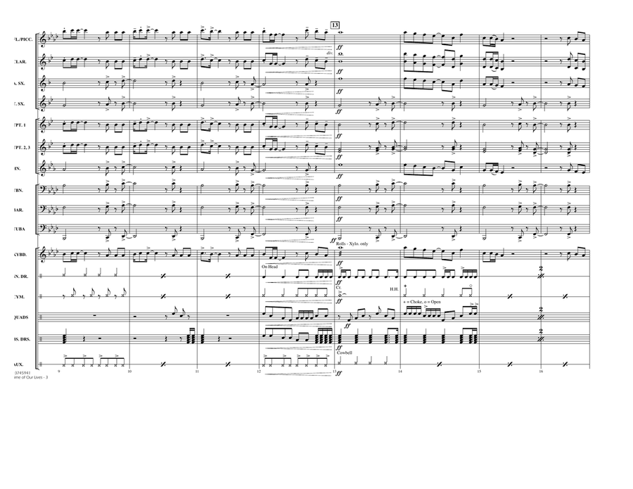 Time of Our Lives - Conductor Score (Full Score) Marching Band scores gallery preview page 3