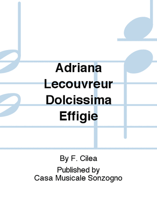 Book cover for Adriana Lecouvreur Dolcissima Effigie