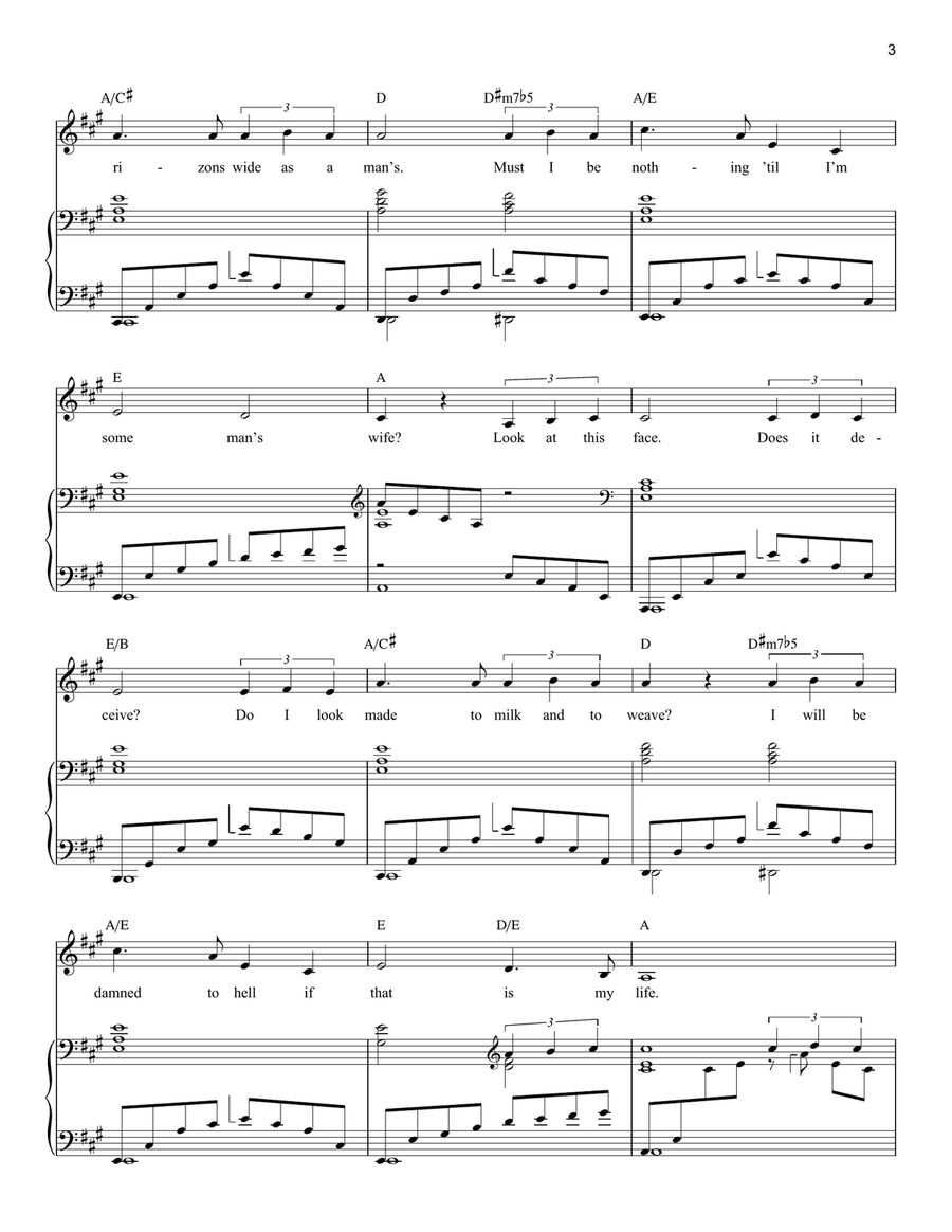Woman Piano, Vocal scores gallery preview page 3